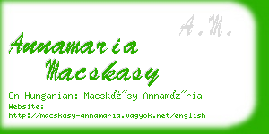 annamaria macskasy business card